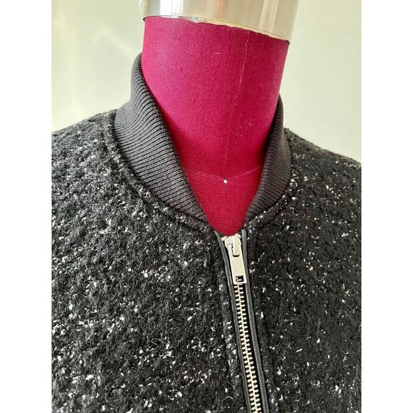 Abercrombie black speckled bomber jacket wool blend size S - Picture 11 of 12